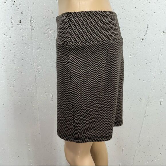 KAVU size Small Black & Brown Knit Herringbone Stretch Pencil Skirt - Picture 4 of 12